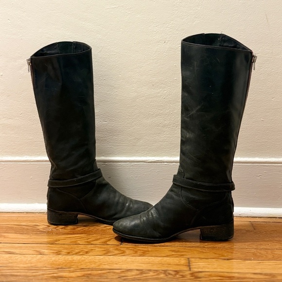 CHARLES DAVID Vintage Riding Boot. Black. Red Zip. The Rowdy. Women’s Size 9. - Picture 7 of 16